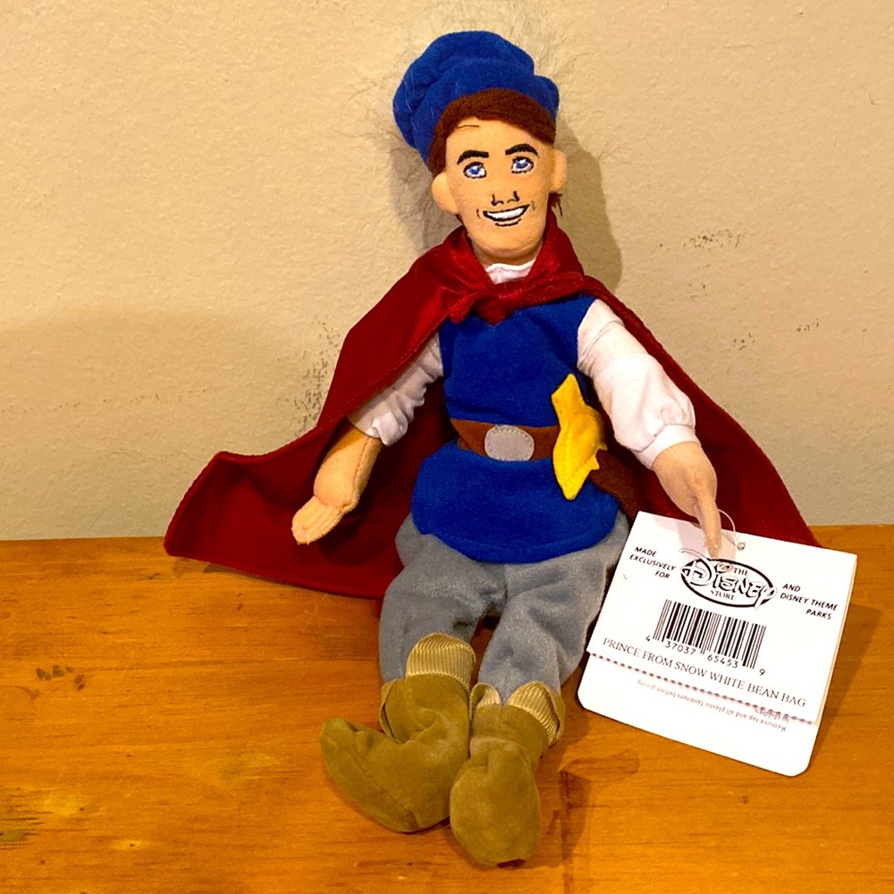 The Disney Store Prince From Snow White Bean Bag Plush NWT Approx 9-10"